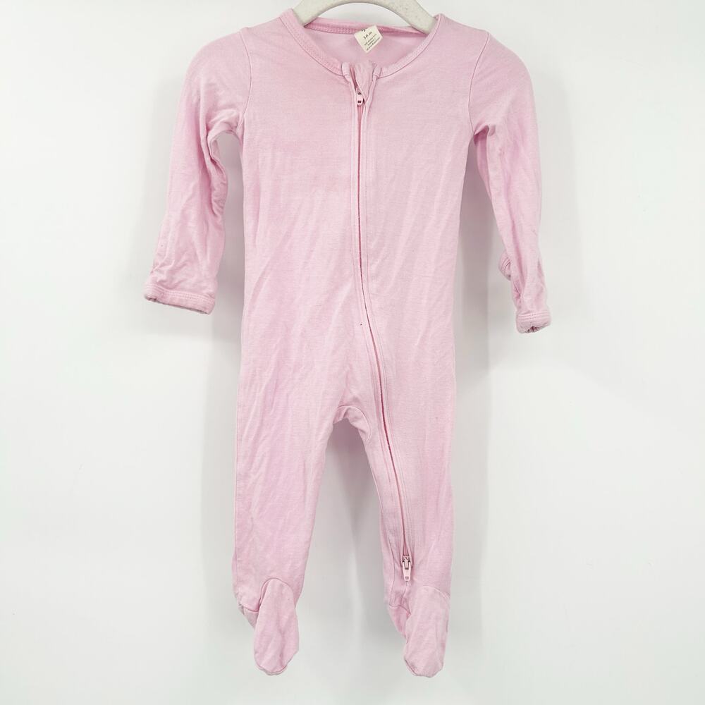 Kate Quinn Baby‎ Girls Pink Bamboo Viscose Zippered Footie Sleepwear 3-6M